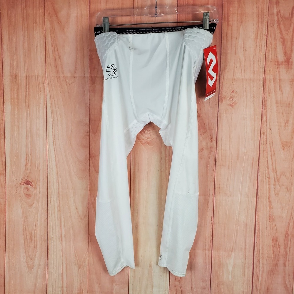 McDavid HEX Mens Compression Pant Medium White Hip & Tailbone Pads Elastic Waist